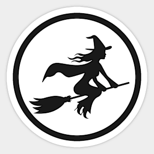 Flying Witch Halloween Sticker